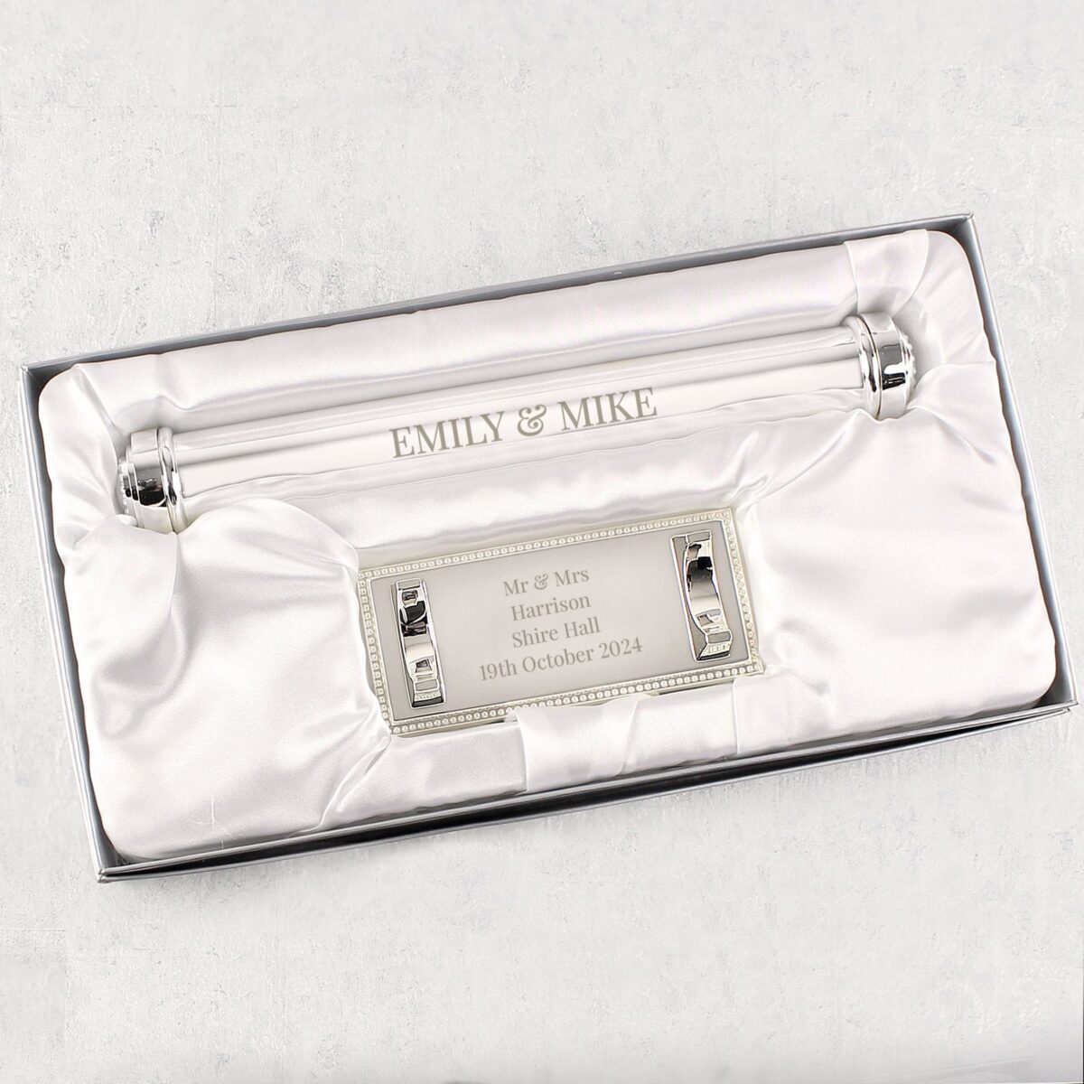 Personalised Free Text Silver Plated Certificate Holder: 4 - Certificate Holders By Gift Moments