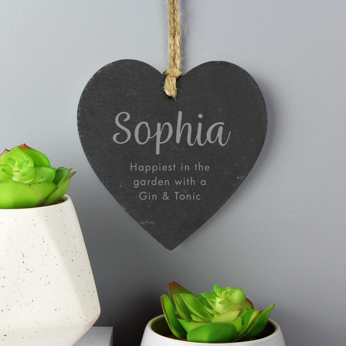 Personalised Free Text Slate Heart Decoration: 3 - Decorations By Gift Moments