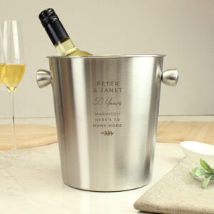 Personalised Free Text Stainless Steel Ice Bucket: 3 - Barware By Gift Moments