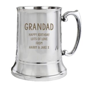 Personalised Free Text Stainless Steel Tankard: 3 - Tankards By Gift Moments