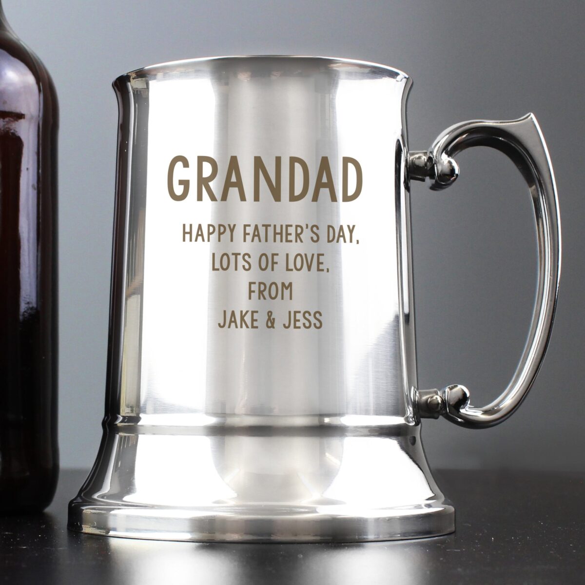 Personalised Free Text Stainless Steel Tankard: 4 - Tankards By Gift Moments