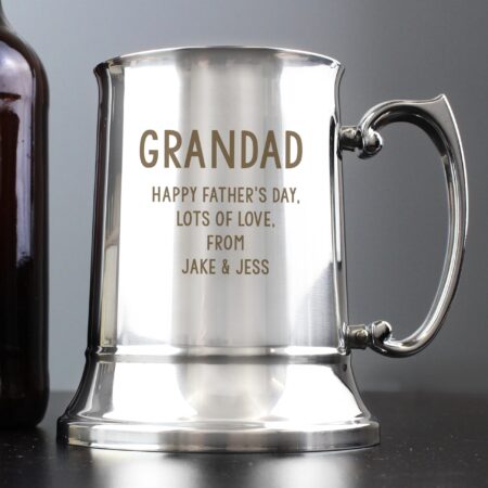 Personalised Free Text Stainless Steel Tankard: 6 - Tankards By Gift Moments