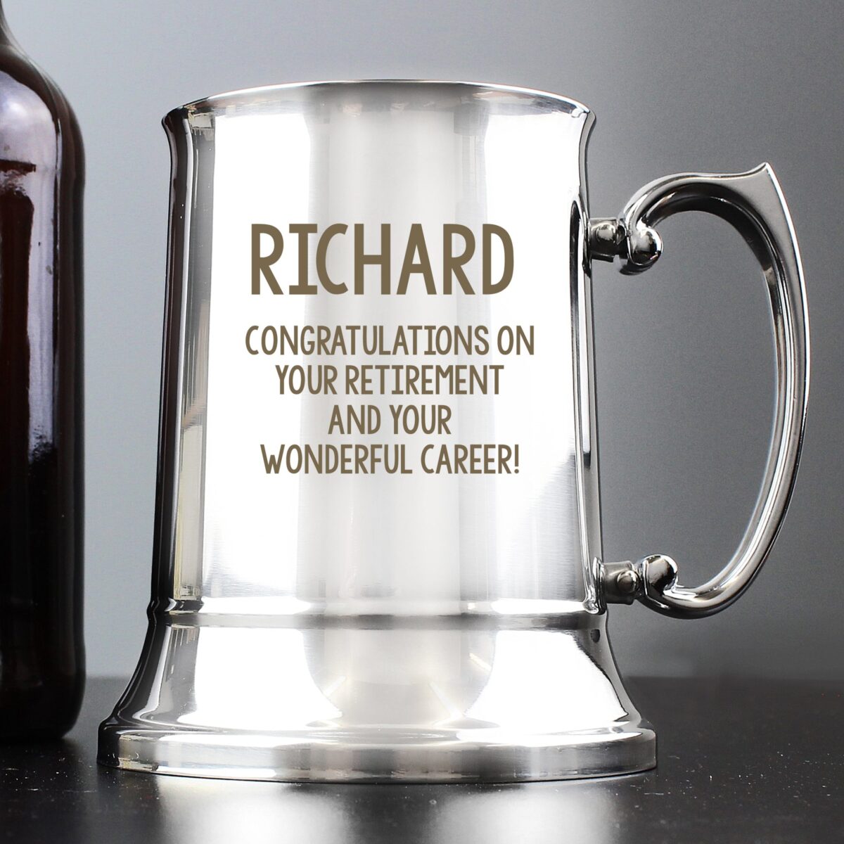 Personalised Free Text Stainless Steel Tankard: 1 - Tankards By Gift Moments