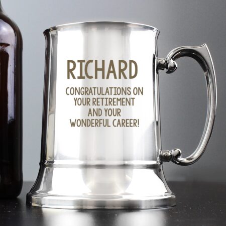 Personalised Free Text Stainless Steel Tankard: 1 - Tankards By Gift Moments