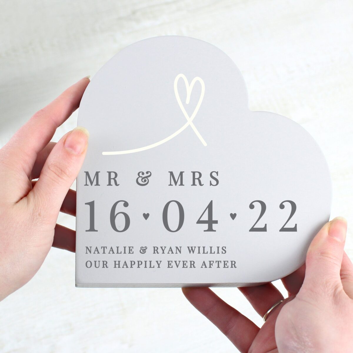 Personalised Free Text Free Standing Heart Ornament: 2 - Ornaments By Gift Moments