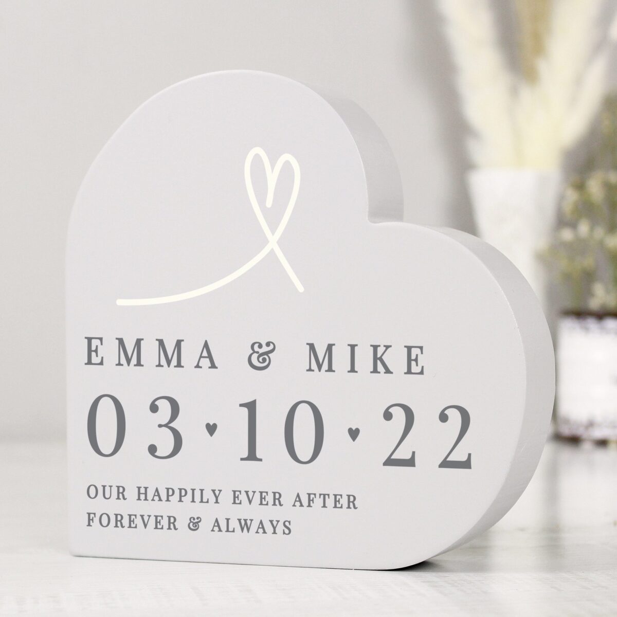 Personalised Free Text Free Standing Heart Ornament: 1 - Ornaments By Gift Moments