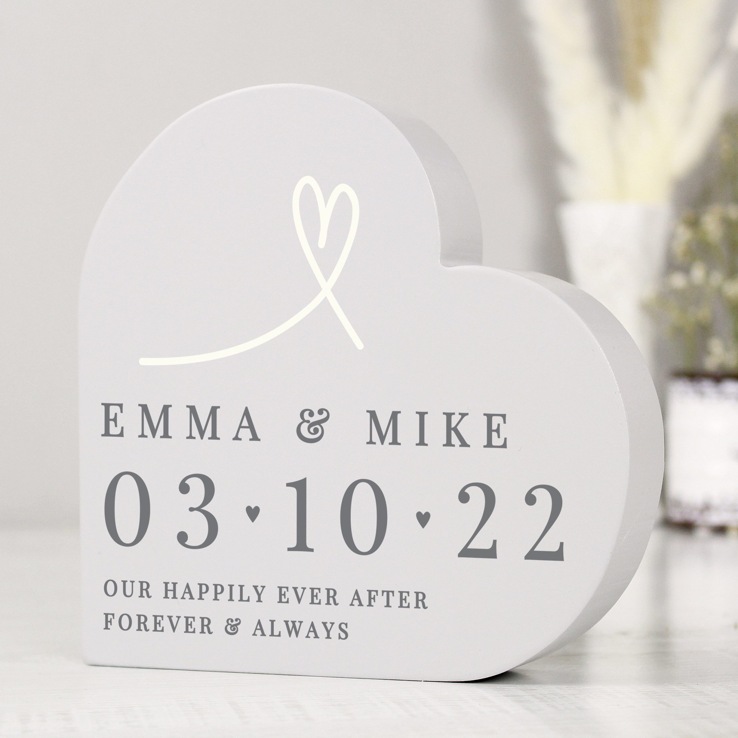 Personalised Free Text Free Standing Heart Ornament: 1 - Ornaments By Gift Moments