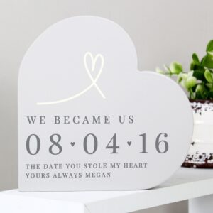 Personalised Free Text Free Standing Heart Ornament: 3 - Ornaments By Gift Moments