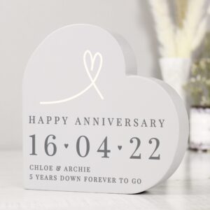Personalised Free Text Free Standing Heart Ornament: 5 - Ornaments By Gift Moments