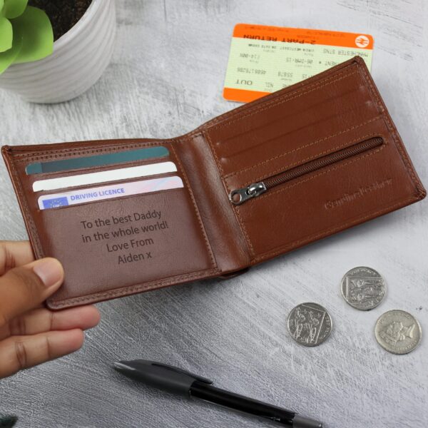 Personalised Free Text Tan Leather Wallet: 1 - Wallets & Money Clips By Gift Moments