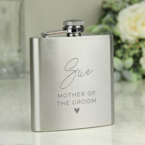 Personalised Free Text Wedding Party Hip Flask: 4 - Hip Flasks By Gift Moments