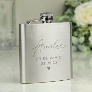 Personalised Free Text Wedding Party Hip Flask: 2 - Hip Flasks By Gift Moments