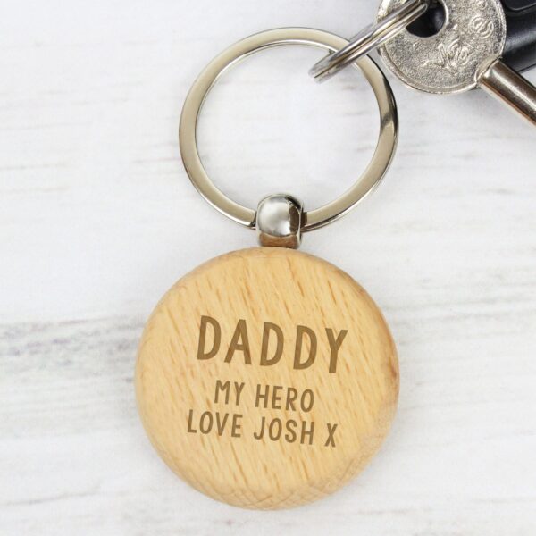 Personalised Free Text Wooden Keyring: 2 - Keyrings By Gift Moments