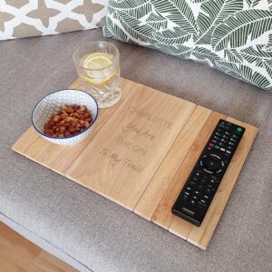 Personalised Free Text Wooden Sofa Tray: 3 - Coasters By Gift Moments
