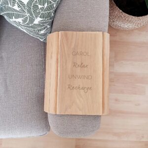 Personalised Free Text Wooden Sofa Tray: 4 - Coasters By Gift Moments