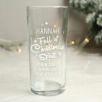 Personalised Full Of Christmas Spirit Hi Ball Glass: 1 - Highball Glasses By Gift Moments