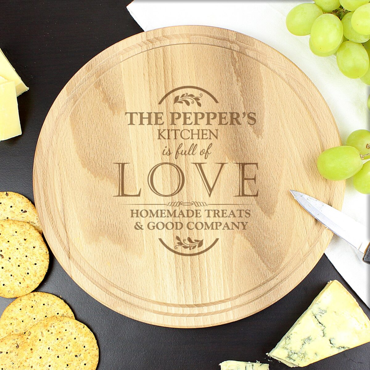 Personalised Full of Love Large Round Chopping Board: 1 - Chopping Boards By Gift Moments
