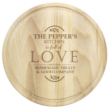 Personalised Full of Love Large Round Chopping Board: 2 - Chopping Boards By Gift Moments