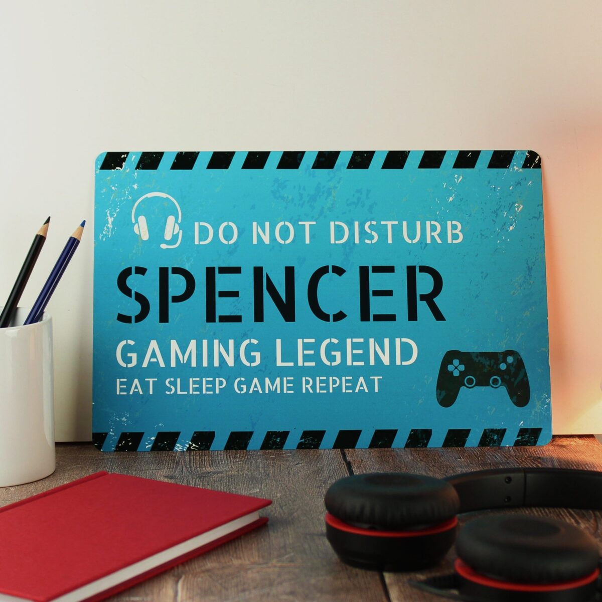 Personalised gamer disturb metal sign