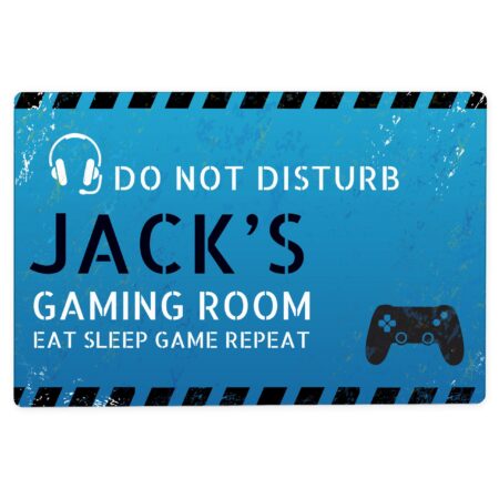 Personalised gamer disturb metal sign