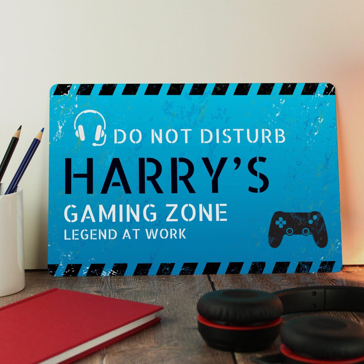 Personalised gamer disturb metal sign