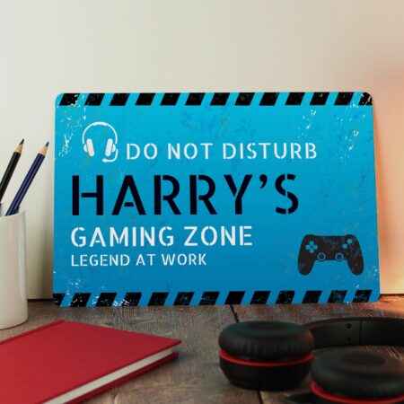 Personalised gamer disturb metal sign