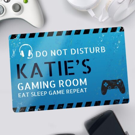 Personalised gamer disturb metal sign