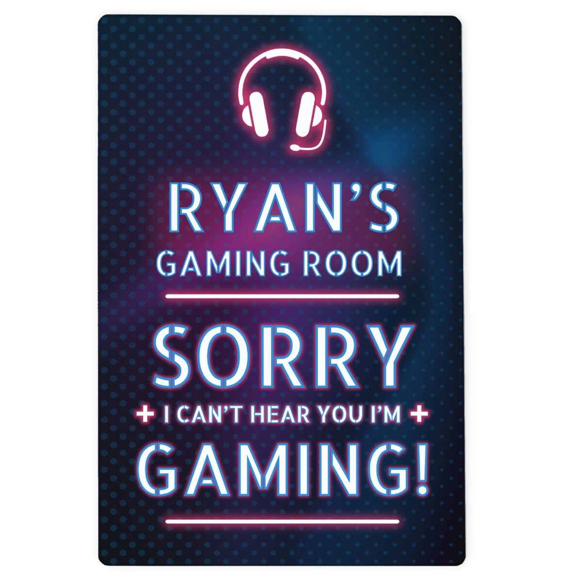 Personalised gamer warning metal sign