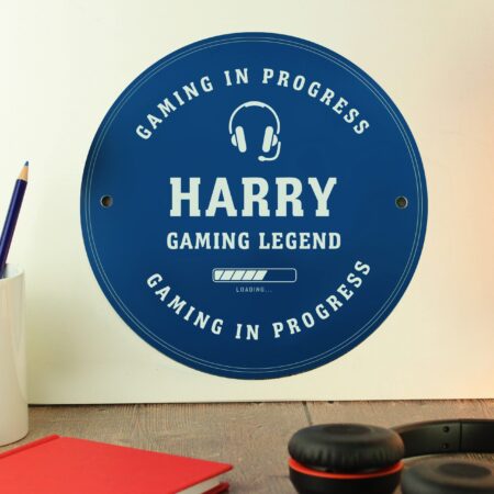 Personalised gaming blue plaque
