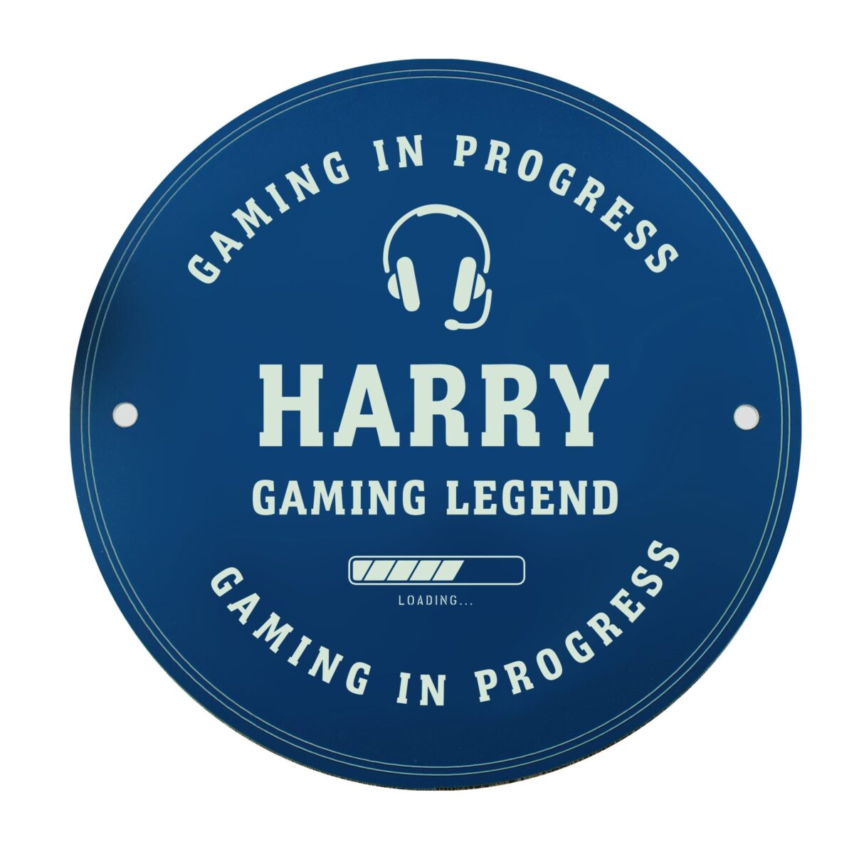 Personalised gaming blue plaque
