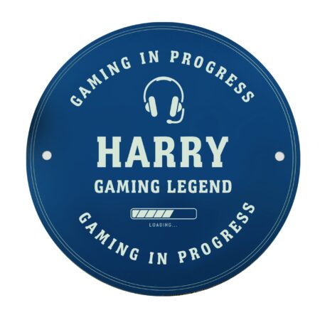 Personalised gaming blue plaque