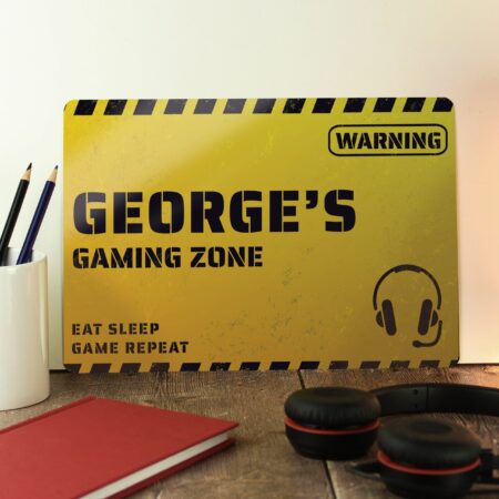 Personalised gaming zone metal sign