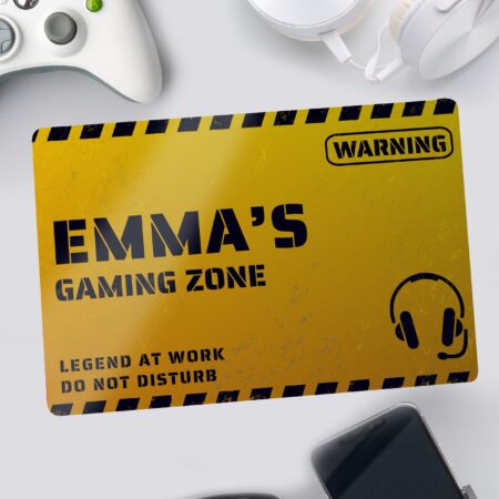 Personalised gaming zone metal sign