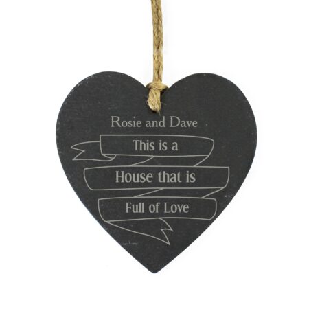 Personalised Garden Bloom Slate Heart Decoration: 4 - Decorations By Gift Moments
