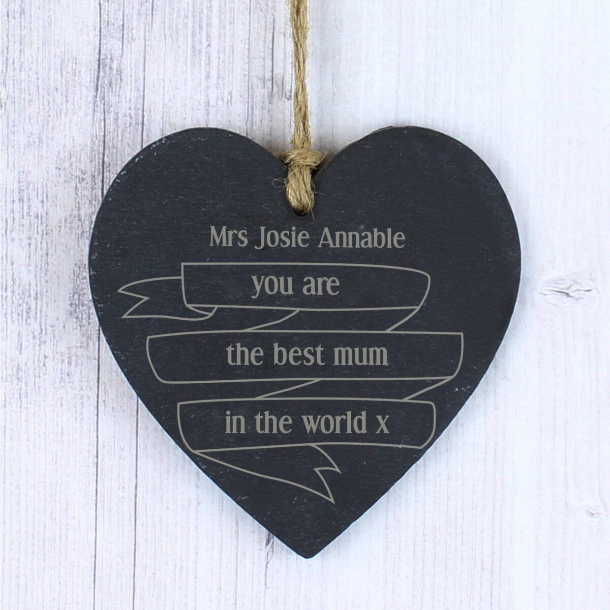 Personalised Garden Bloom Slate Heart Decoration: 1 - Decorations By Gift Moments