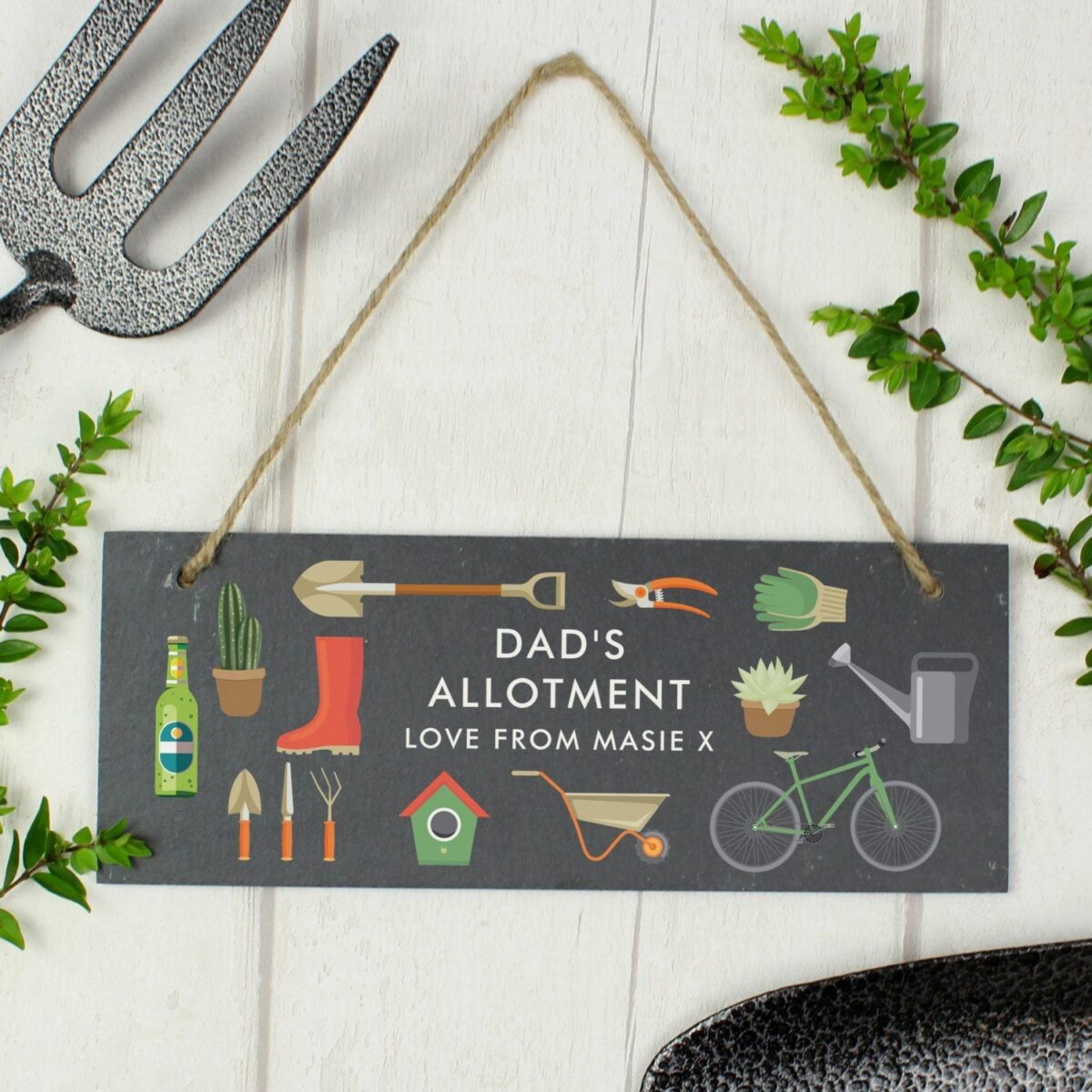 Personalised Garden Printed Hanging Slate Plaque: 4 - Signs & Plaques By Gift Moments