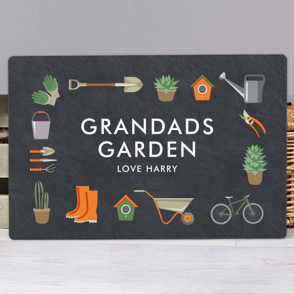 Personalised gardening metal sign
