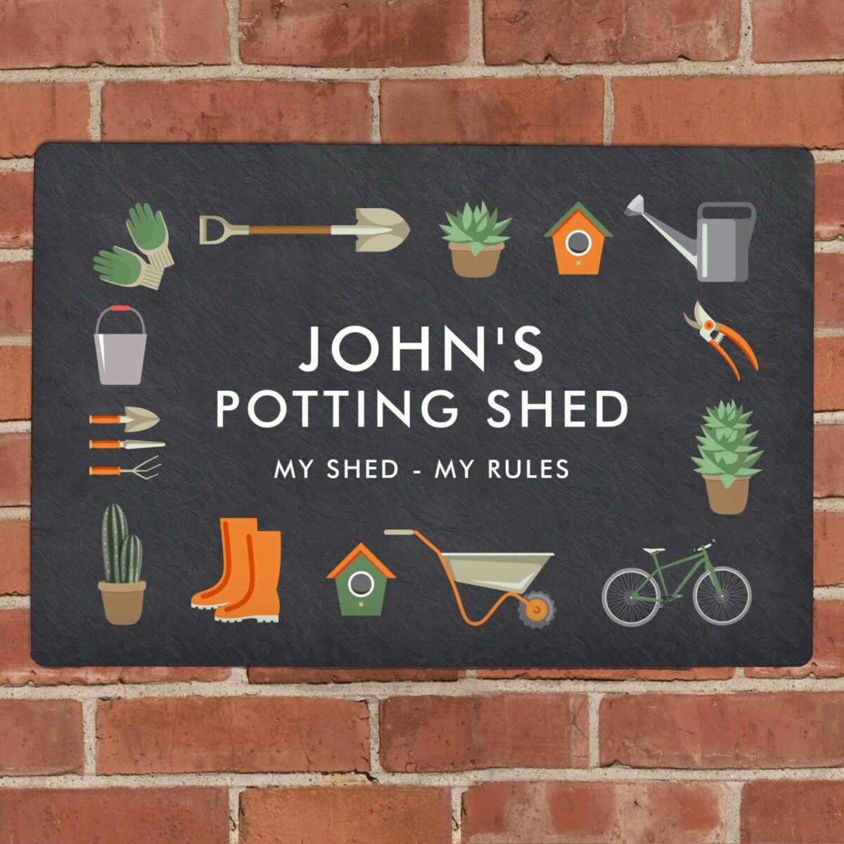 Personalised gardening metal sign
