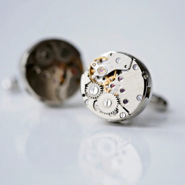 Personalised Gear Movement Cufflinks: 2 - Cufflinks & Tie Slides By Gift Moments