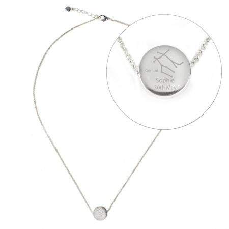 Personalised Gemini Zodiac Star Sign Necklace (May 21st - Jun 20th): 2 - Necklaces By Gift Moments