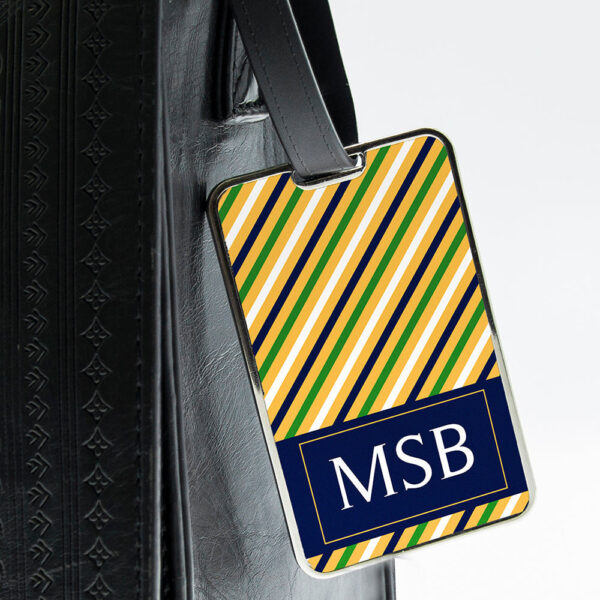 Personalised Gentlemen’s Uniformed Luggage Tags: 2 - Yellow - Luggage Tags By Gift Moments