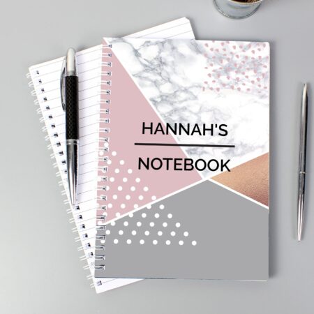 Personalised Geometric A5 Notebook: 3 - Notebooks By Gift Moments