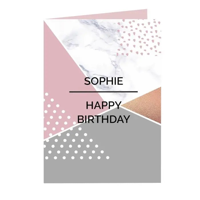 Personalised Geometric Card: 3 - Greeting Cards By Gift Moments
