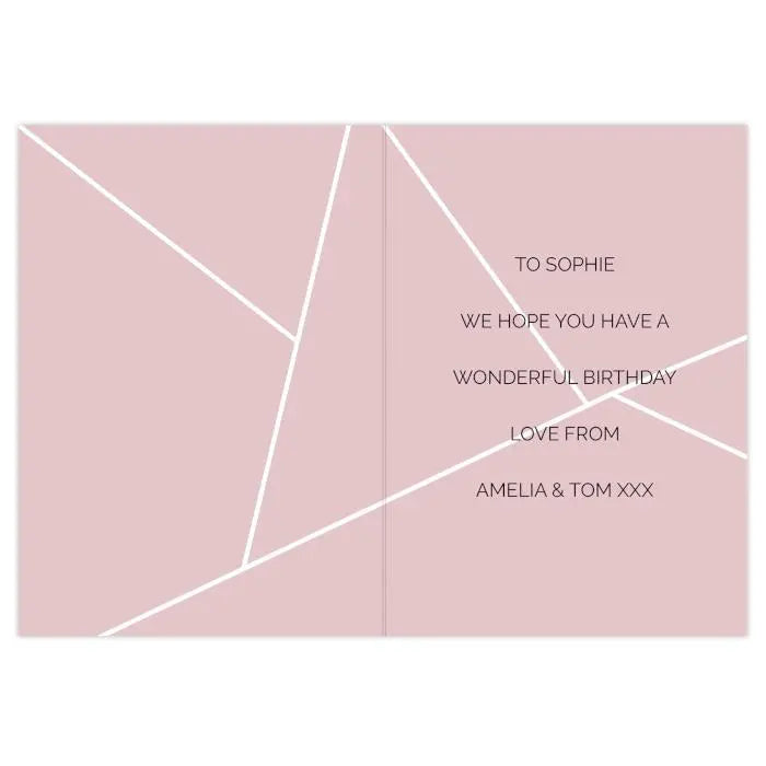 Personalised Geometric Card: 4 - Greeting Cards By Gift Moments