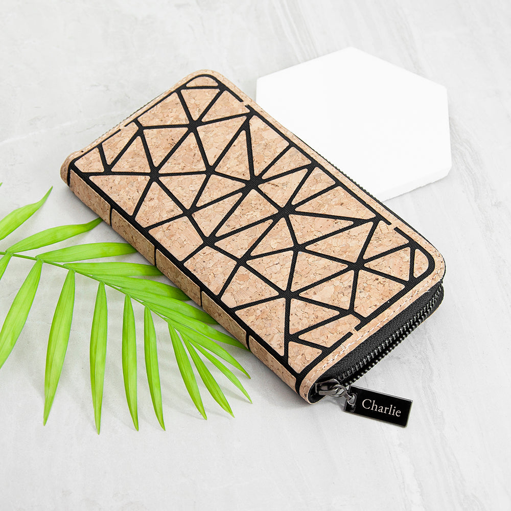 Personalised Geometric Cork Zip Wallet: 4 - Bags & Purses By Gift Moments