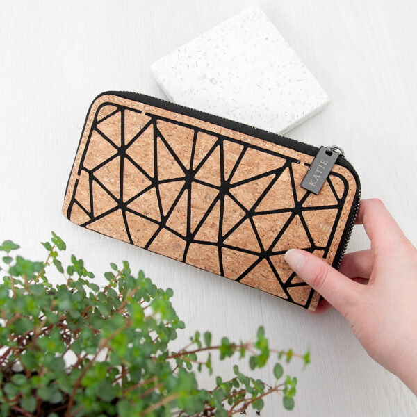 Personalised Geometric Cork Zip Wallet: 1 - Bags & Purses By Gift Moments