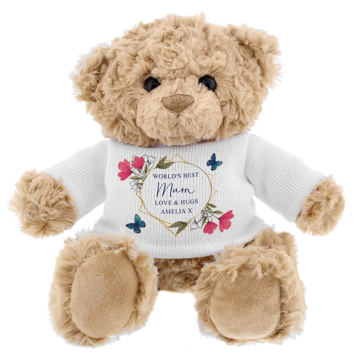 Personalised Geometric Floral Teddy Bear: 6 - Teddy Bears & Soft Toys By Gift Moments