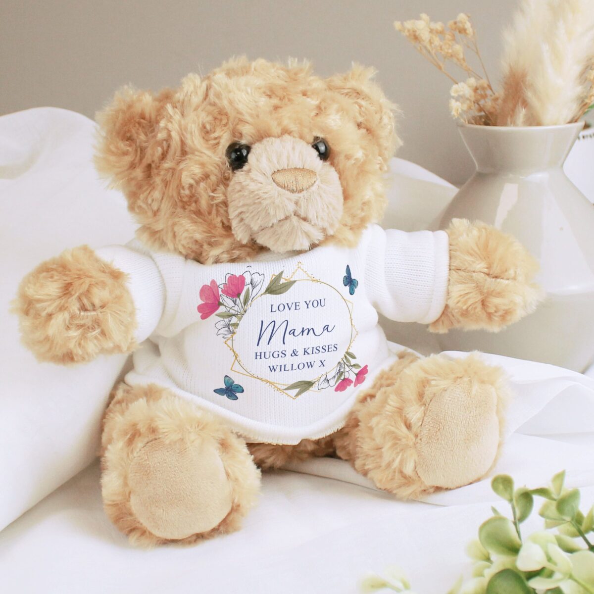 Personalised Geometric Floral Teddy Bear: 5 - Teddy Bears & Soft Toys By Gift Moments