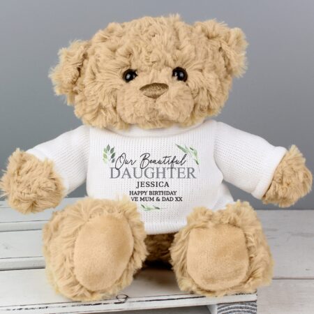 Personalised Geometric Leaf Teddy Bear: 3 - Teddy Bears & Soft Toys By Gift Moments