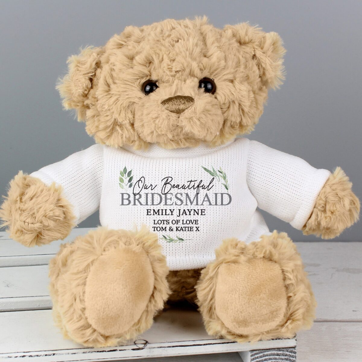 Personalised Geometric Leaf Teddy Bear: 1 - Teddy Bears & Soft Toys By Gift Moments